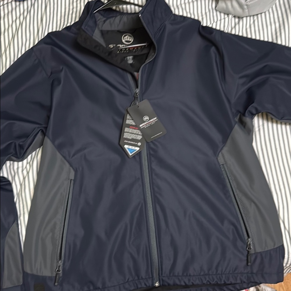 Stormtech Blue and Gray Performance Jacket with Water-Resistant Material
